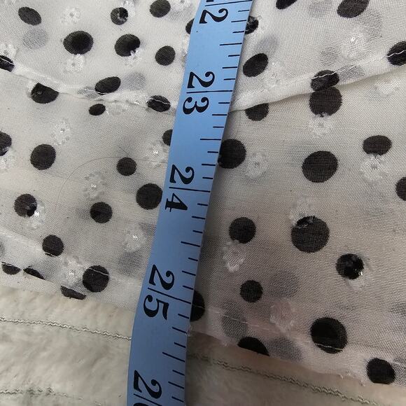LOFT Black White Polka Dot Ruffle Sleeveless Blouse Women’s M Layering Top - Picture 6 of 8